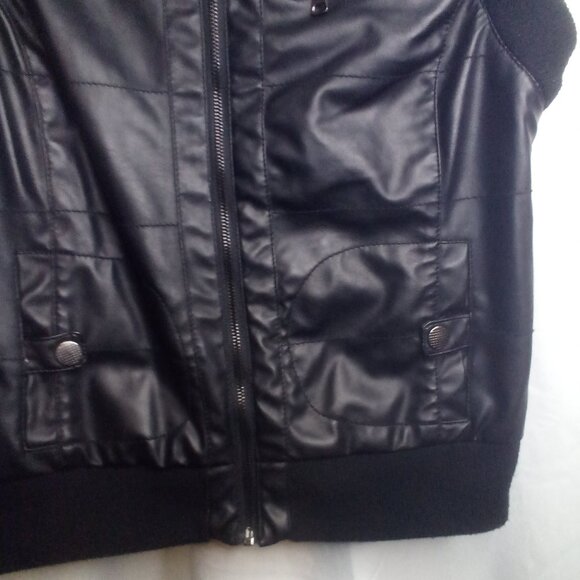 CCi Sono by Cavalini Vest Faux Leather Pockets Full Zip Black - Picture 9 of 16